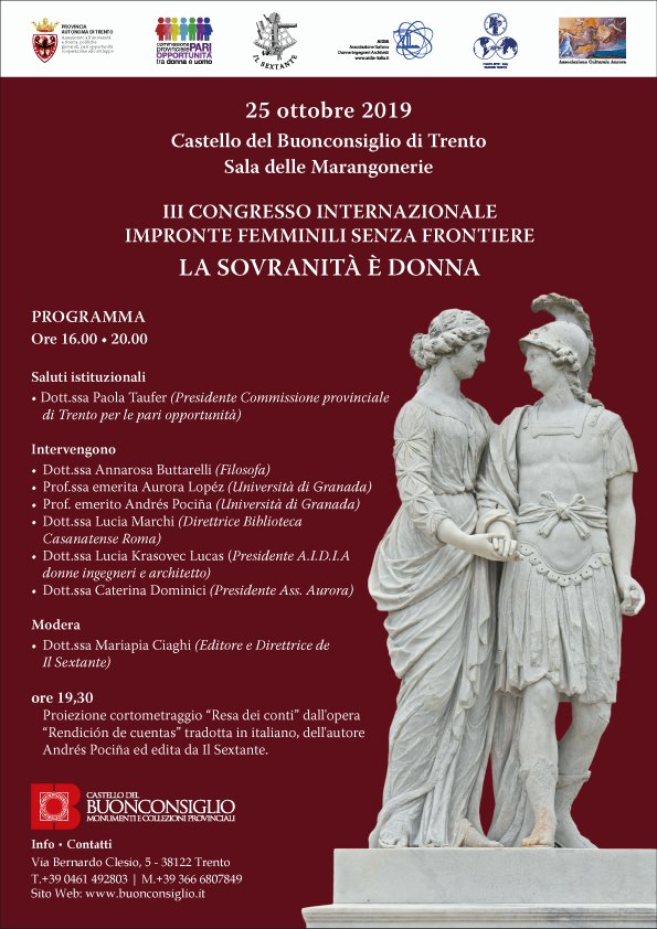 III Congresso Internazionale Impronte Femminili senza Frontiere dal titolo "La sovranità e donna".