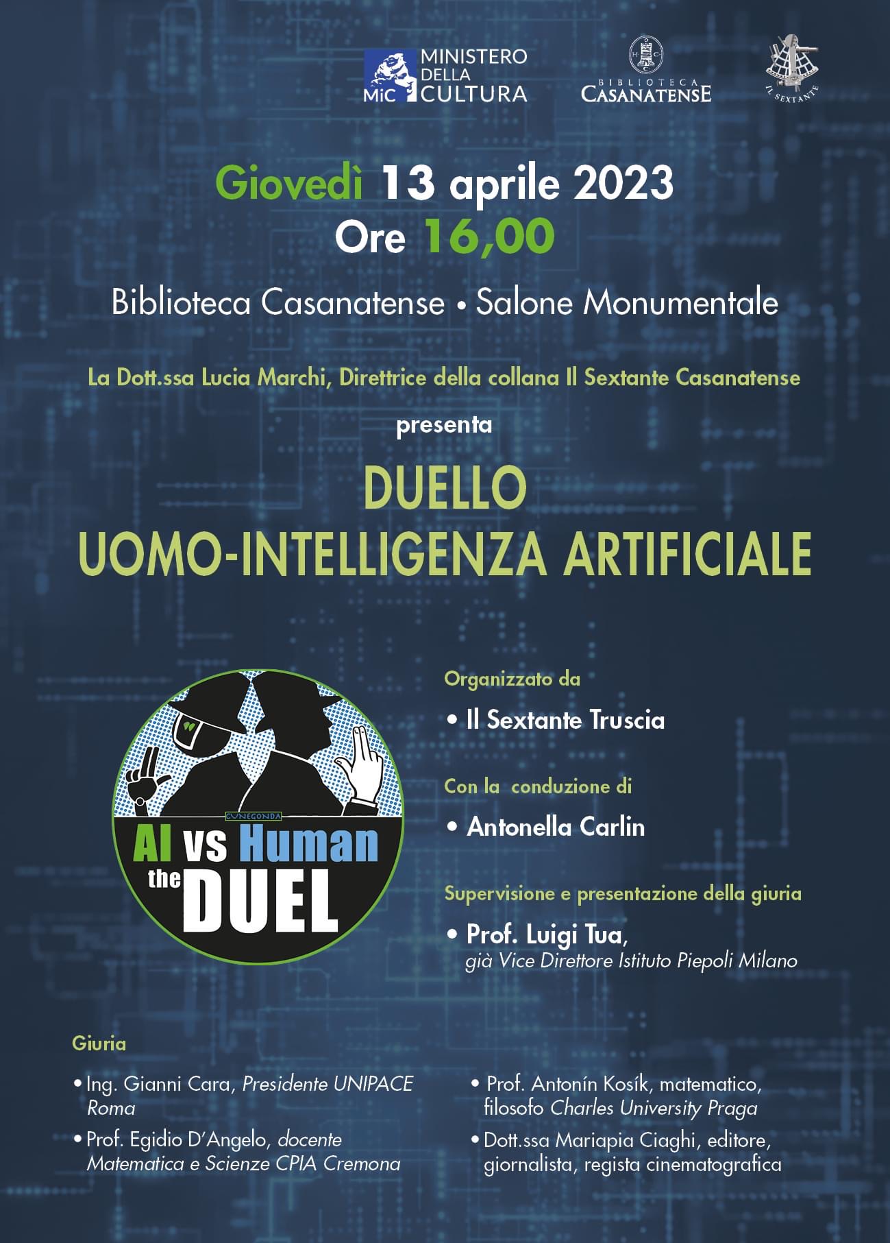 Duello uomo-intelligenza artificiale_BibliotecaCasanatense 13 aprile_il sextante